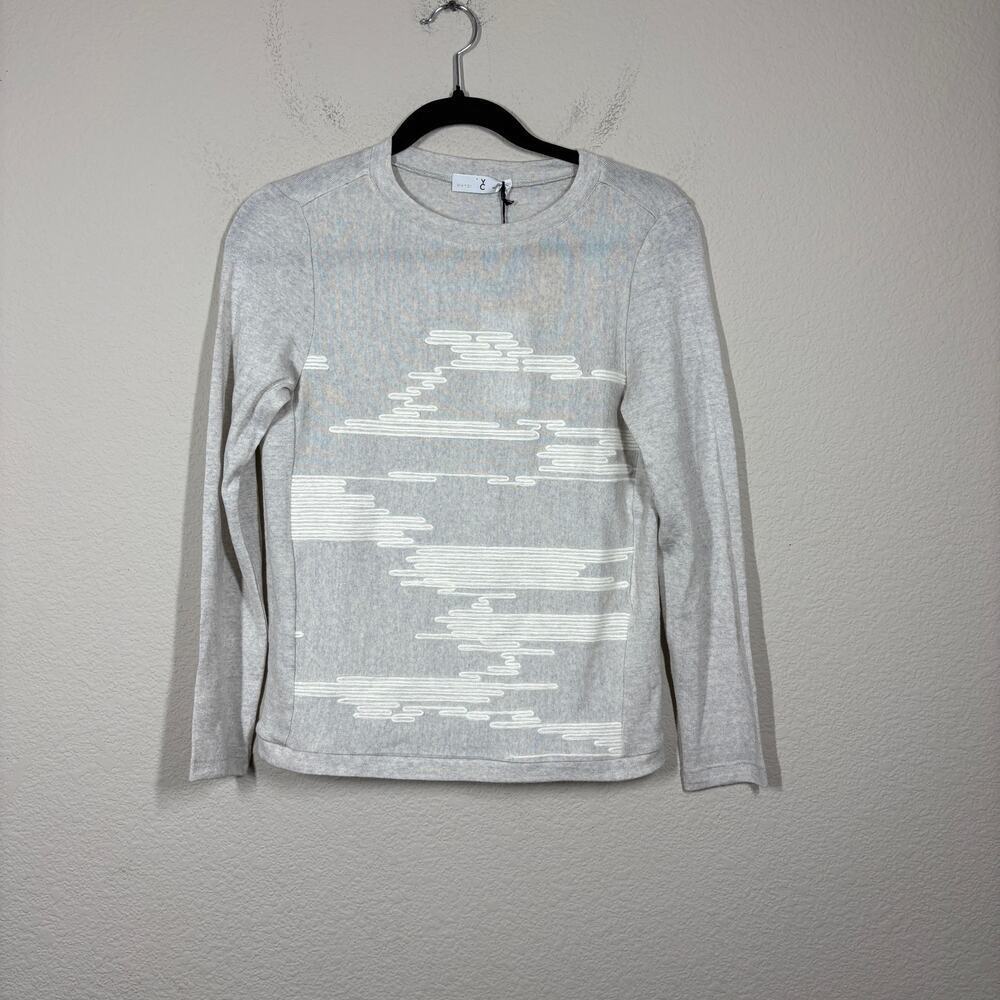 WHYCI Womens 38/XS Maglia Girocollo Sweater Gray Wool Crew Neck Long Sleeves